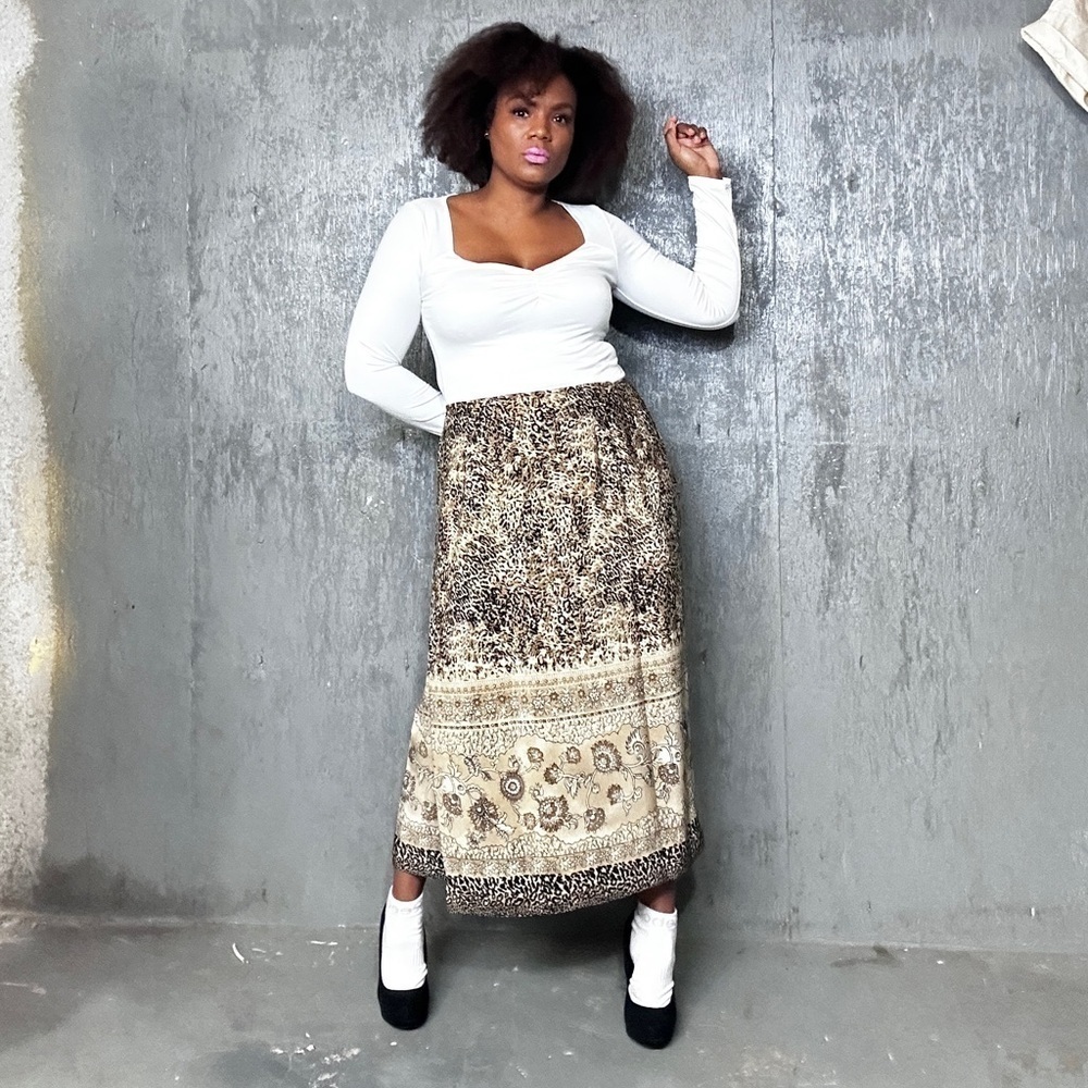 Vintagee Midi Wrap Printed Skirt, XXL - Picture 4 of 7